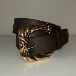 Zara‎ Brown Belt with Golf Hardware NWT
